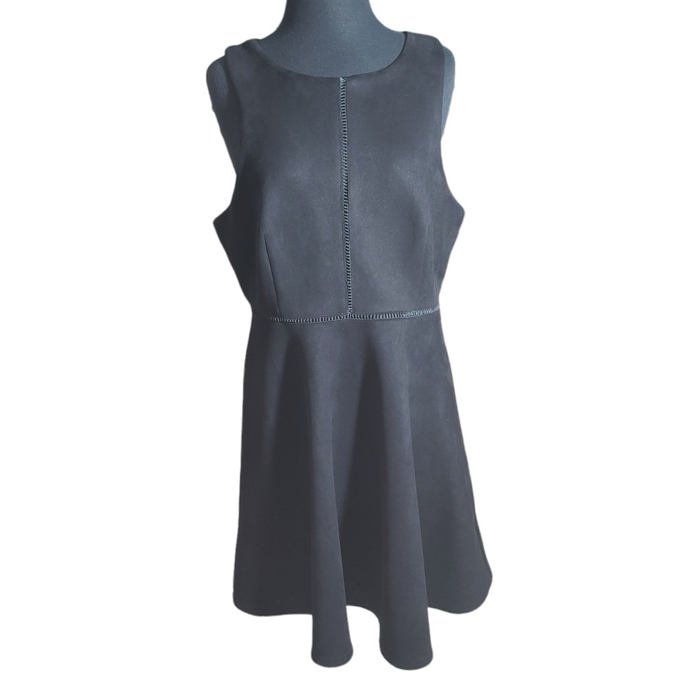 Francesca midi black dress sleveless a line sz XL
